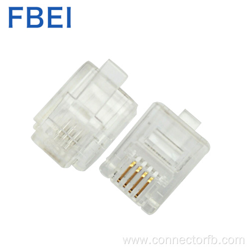 RJ11/12 connector 6P4C connector  6P4C plug